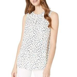 Nic & Zoe Coming and Going Tank Womens XL Arrow Print Ruffled Sleeveless Top